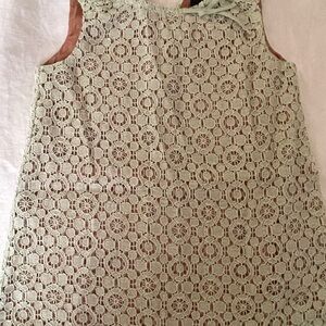 Victoria Beckham Kids Lace Dress in Cream and Brown